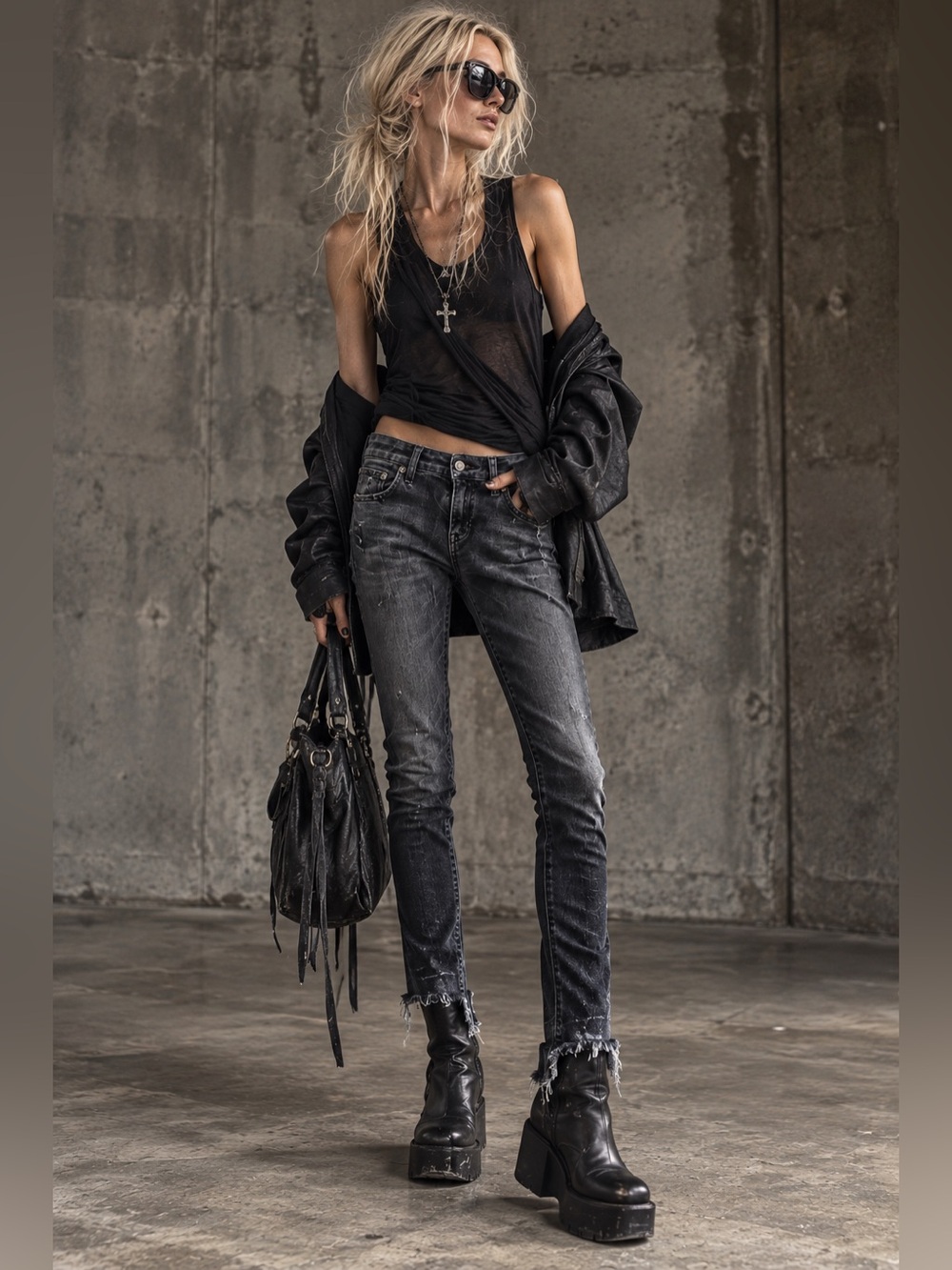 R13 Alison Crop Black Distressed Skinny Jeans Raw Hem Size 25 Made in Italy